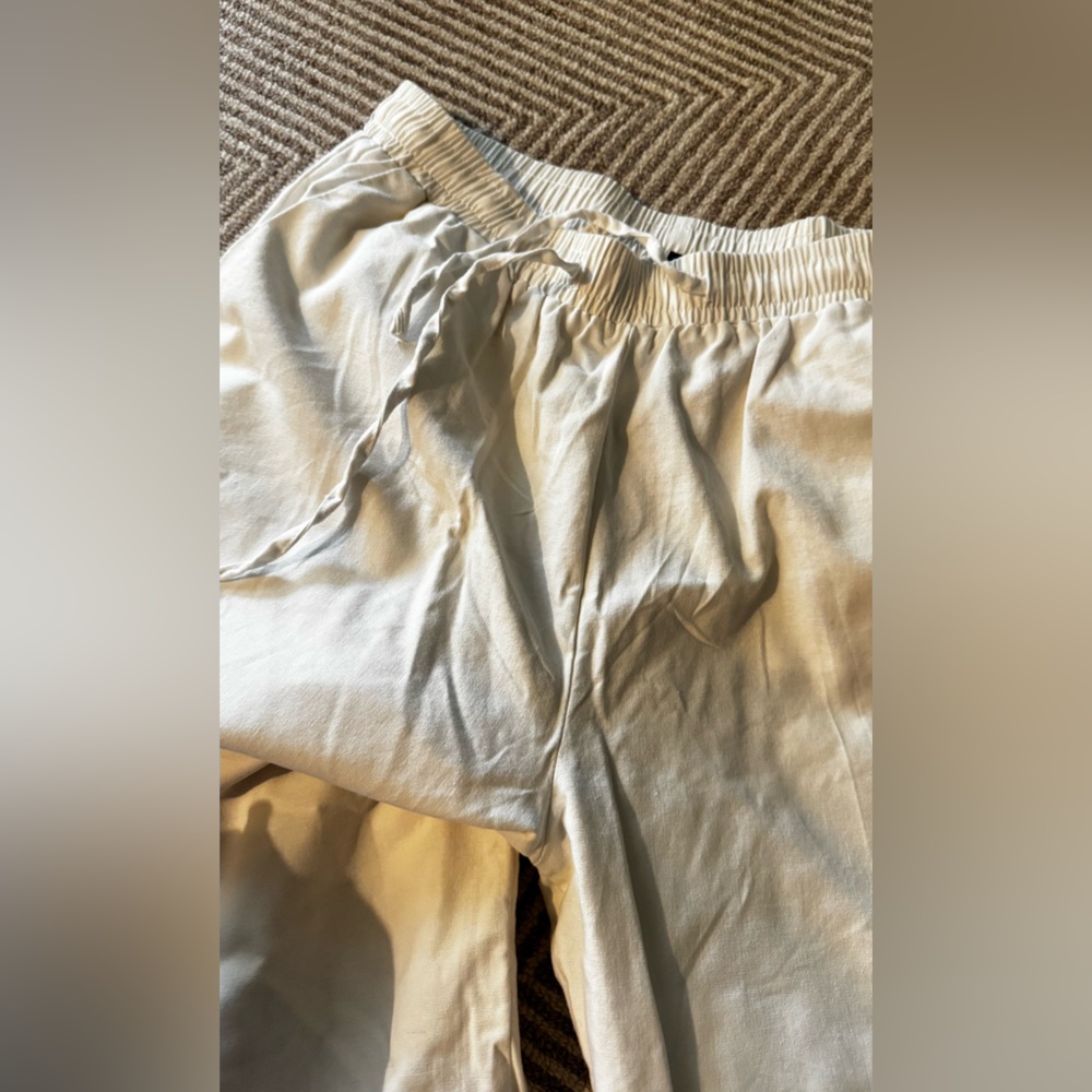 Men's White Casual Pants - Picture 6 of 7
